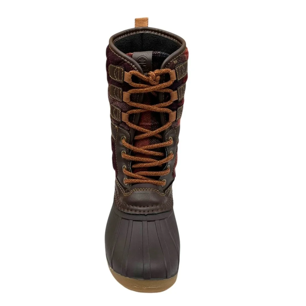 Kamik Little Girls High-Top Vegan Boots Size 13 Brown-Plaid Waterproof Insulated
